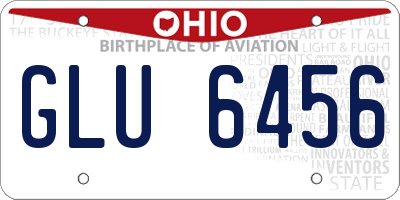 OH license plate GLU6456