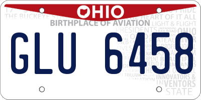 OH license plate GLU6458