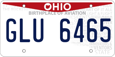 OH license plate GLU6465