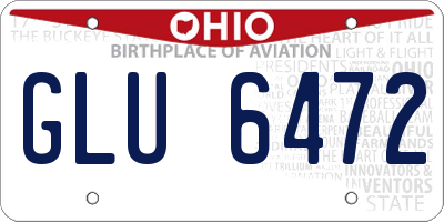 OH license plate GLU6472