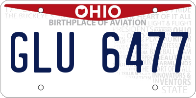 OH license plate GLU6477