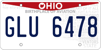 OH license plate GLU6478