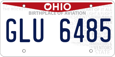 OH license plate GLU6485