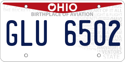 OH license plate GLU6502