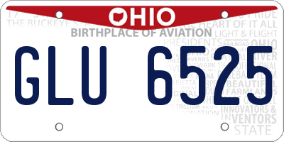 OH license plate GLU6525