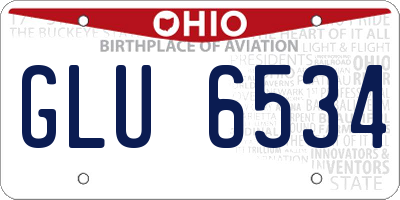 OH license plate GLU6534