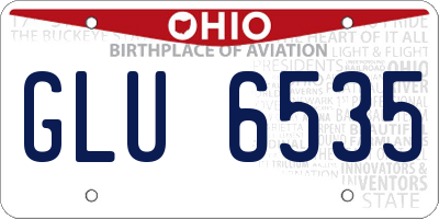 OH license plate GLU6535