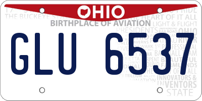OH license plate GLU6537