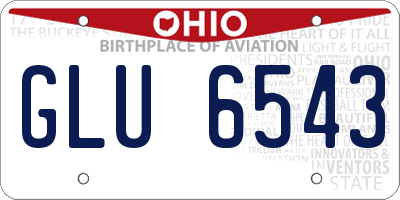 OH license plate GLU6543