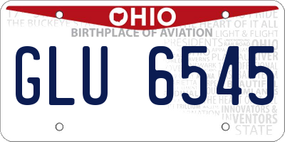 OH license plate GLU6545