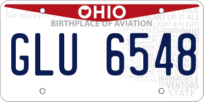 OH license plate GLU6548
