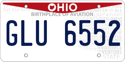 OH license plate GLU6552