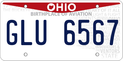 OH license plate GLU6567
