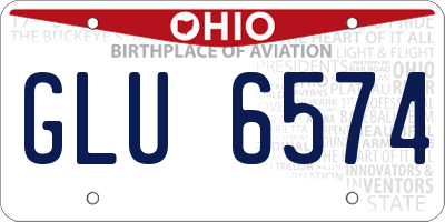 OH license plate GLU6574