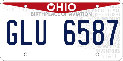 OH license plate GLU6587
