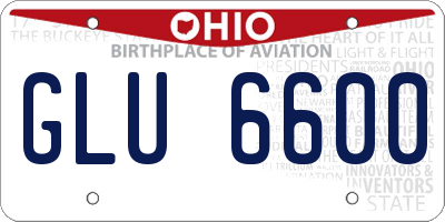 OH license plate GLU6600
