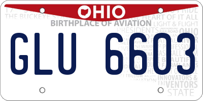 OH license plate GLU6603
