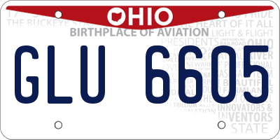 OH license plate GLU6605