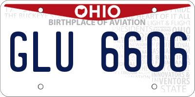 OH license plate GLU6606