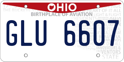 OH license plate GLU6607