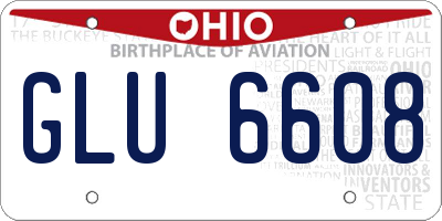 OH license plate GLU6608