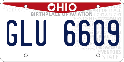 OH license plate GLU6609