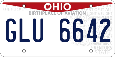 OH license plate GLU6642