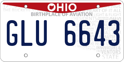OH license plate GLU6643