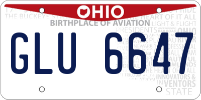 OH license plate GLU6647