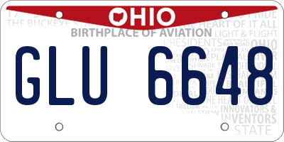 OH license plate GLU6648