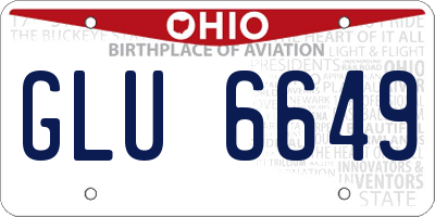 OH license plate GLU6649