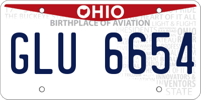 OH license plate GLU6654