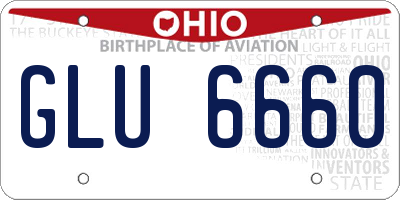 OH license plate GLU6660