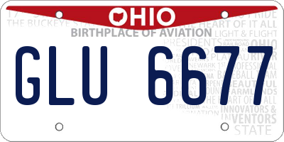 OH license plate GLU6677