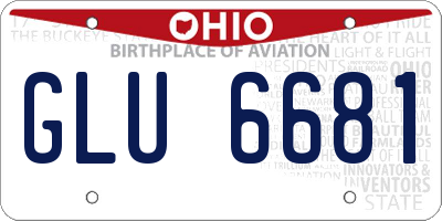 OH license plate GLU6681