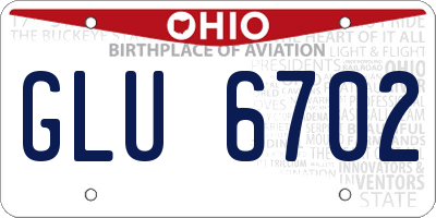 OH license plate GLU6702