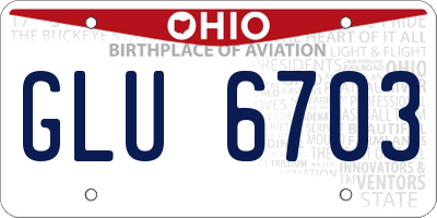 OH license plate GLU6703