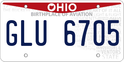 OH license plate GLU6705