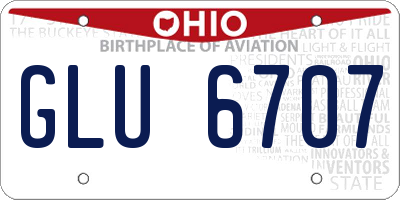 OH license plate GLU6707