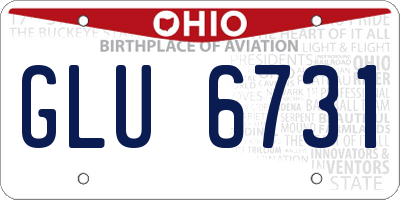 OH license plate GLU6731