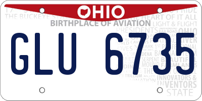 OH license plate GLU6735