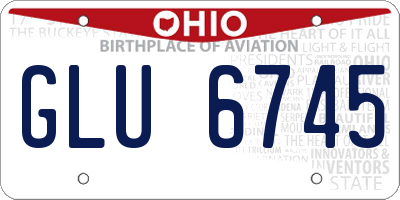 OH license plate GLU6745