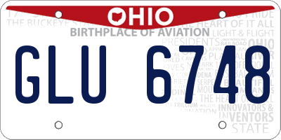 OH license plate GLU6748