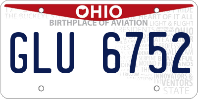 OH license plate GLU6752