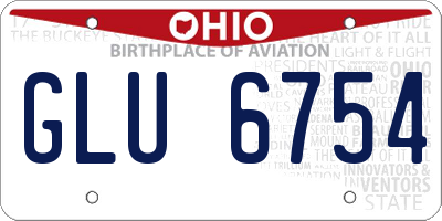 OH license plate GLU6754