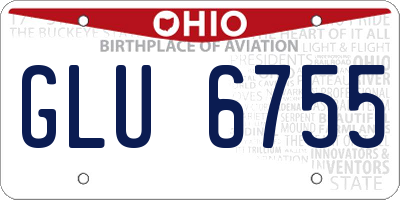 OH license plate GLU6755