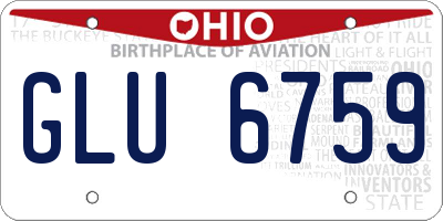 OH license plate GLU6759