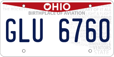 OH license plate GLU6760