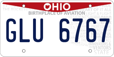 OH license plate GLU6767