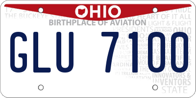 OH license plate GLU7100